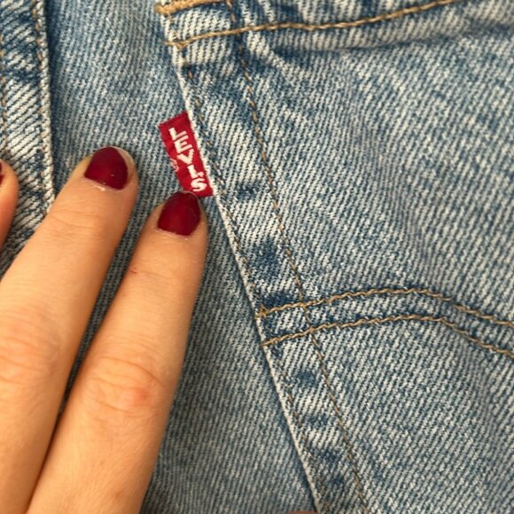 Levis Baggy Dad Women’s Jeans medium blue Wash Size 25 distressed ripped - Picture 8 of 9